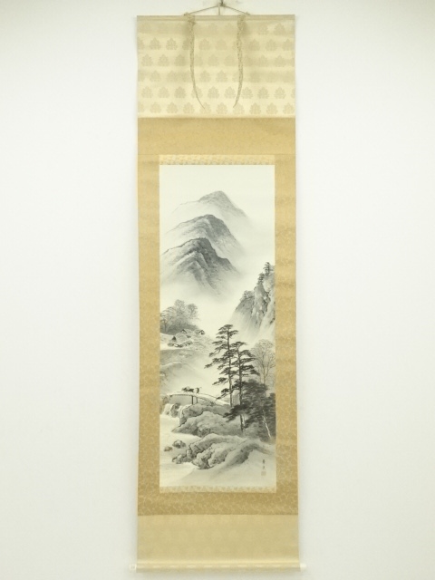 時代の掛軸　山水図肉筆保証　蔵整理不用品処理6　日本　中国X1048C15-1 Amazon.co.jp: 掛軸 蒼明『水墨山水図』中国画 紙本 肉筆 証明書箱付